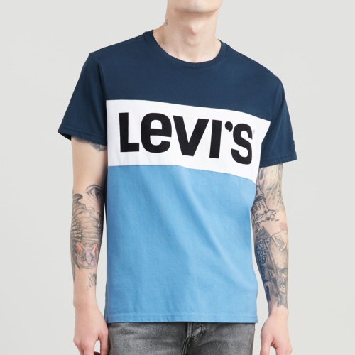 T Shirt Levis homme Colorblock Tee marine blanc et bleu