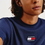 T Shirt Tommy Jeans homme Badge Tee bleu marine