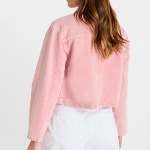 Veste en jeans rose Le Temps des Cerises Aksel