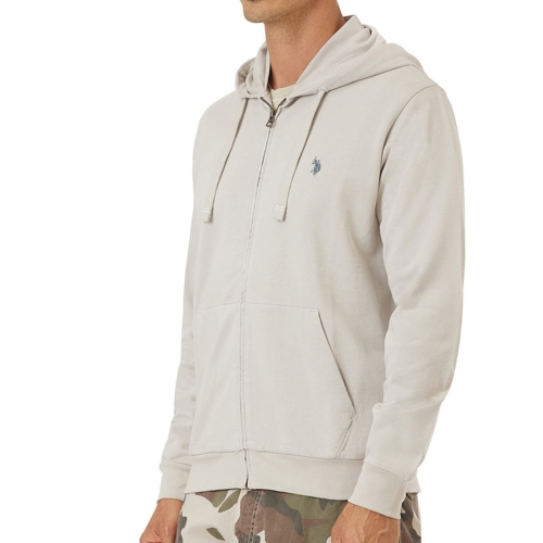 Veste / Sweat zippé capuche Us Polo Heritage beige