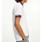 Polo blanc Tommy Jeans Homme col contrasté