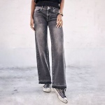 Jeans large Freeman T Porter femme Agatha wide legs gris