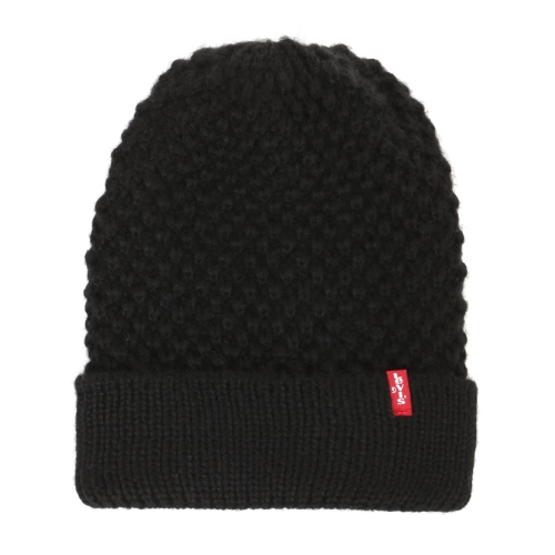 Bonnet Levi's ® en maille texturée noir étiquette rouge