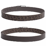 Ceinture réversible Calvin Klein Ck Jeans en cuir marron & monogramme