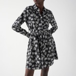 Robe Salsa noire avec motifs blancs imprimés