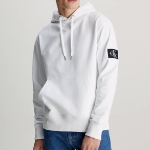 Sweat capuche Calvin Klein Ck Jeans badge hoodie blanc