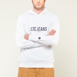 Sweat capuche LTC Jeans Le Temps des Cerises homme Marco blanc