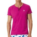 T Shirt col tunisien Us Polo Assn fushia