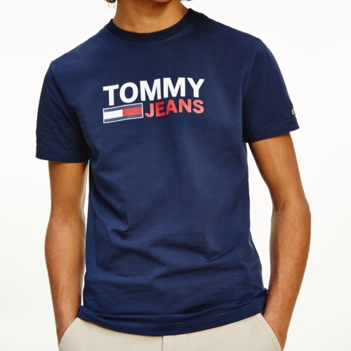 T Shirt Tommy Jeans bleu marine Skinny Corp Tee coupe ajustée
