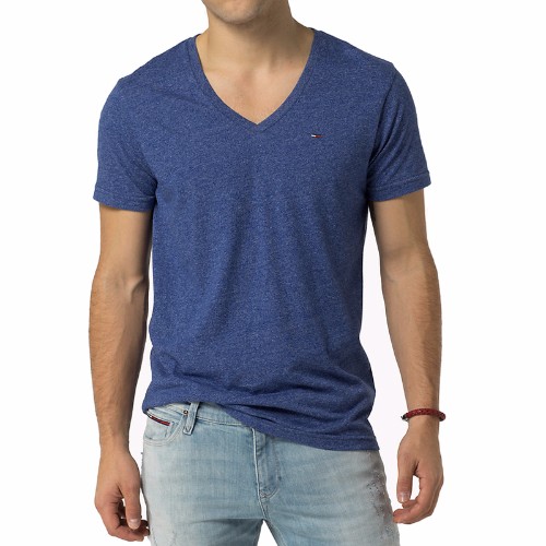 Tee Shirt Tommy Hilfiger homme modèle Panson Jaspe bleu chiné
