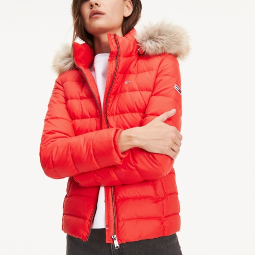 parka rouge tommy hilfiger femme