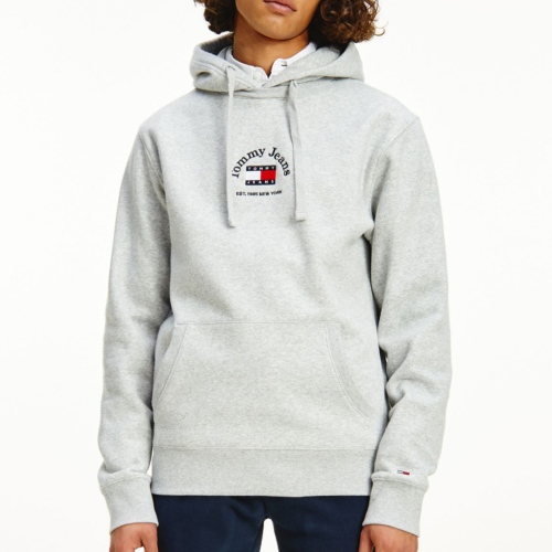 Sweat à capuche Tommy Hilfiger Jeans Timeless gris 