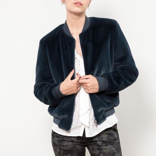 Blouson Bomber femme Le Temps des Cerises Julia bleu petrol