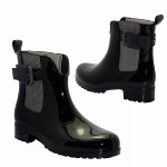 Bottes Tommy Hilfiger femme en vinyle noir brillant modèle Zen