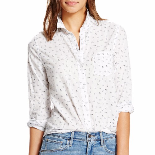 Chemise Levis femme en coton blanc à motifs