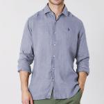 Chemise en lin bleu Us Polo Assn