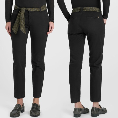 Pantalon chino femme Le Temps des Cerises Kristin noir