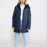 Veste longue imperméable Bombers Original Djinn femme bleu marine