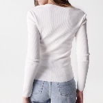 Pull Salsa Jeans femme blanc