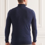 Pull col roulé Superdry homme en laine d'agneau bleu marine