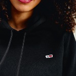 Sweat capuche femme Tommy Hilfiger Jeans noir