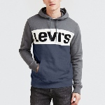 Sweat Levis homme Colorblock marine blanc et gris