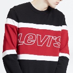 Sweat Levi's ® homme Pieced Crew noir, blanc et rouge