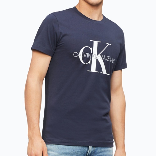 T Shirt Calvin Klein Ck Jeans iconic monogram bleu marine