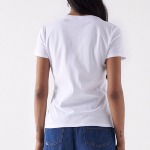 Tee Shirt Salsa Jeans femme en coton blanc