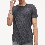 T Shirt slim Tommy Hilfiger Jeans homme en coton chiné noir