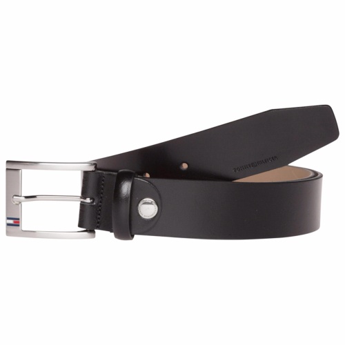 Ceinture en cuir noir Tommy Hilfiger modèle Trenton