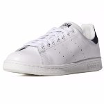 Chaussures Adidas Originals Stan Smith en cuir blanc talon marine