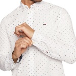 Chemise à motifs brodés Tommy Hilfiger en coton blanc