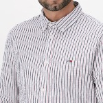 Chemise Tommy Hilfiger Jeans homme rayé rouge, blanc et gris