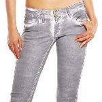 Jean Le Temps des Cerises coupe slim pour femme modèle 212 Atlas gris zinc