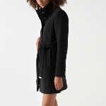 Manteau en drap de laine noir Salsa femme