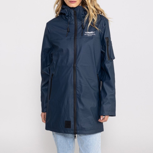 Veste longue imperméable Bombers Original Djinn femme bleu marine