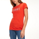 T Shirt femme Tommy Hilfiger Jeans rouge