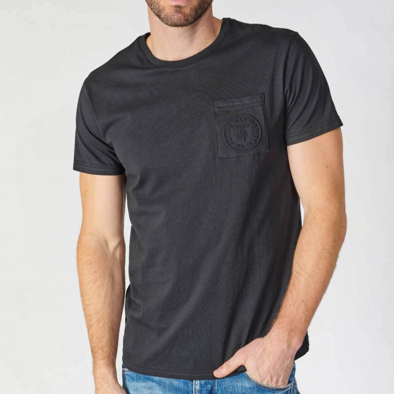 T Shirt Le Temps des cerises homme Paia noir avec poche