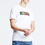 T Shirt Levis homme modèle Graphic Setin Neck 2 Boxtab Tee blanc