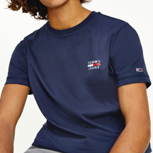 T Shirt Tommy Hilfiger bleu marine avec logo Tommy Jeans