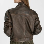 Veste aviateur look cuir Le Temps des Cerises Brownie