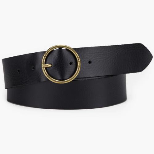 Ceinture femme Levis ® en cuir souple noir boucle ronde