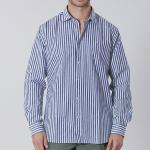 Chemise en lin blanc rayé bleu Us Polo Assn