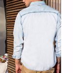 Chemise en jean délavé Japan Rags Abras pour homme