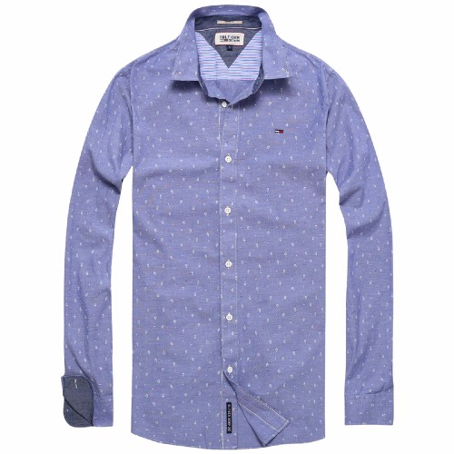 Chemise Tommy Hilfiger homme modèle Thomas bleu chambray à motifs