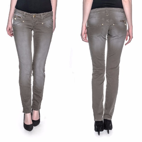 Jean / pantalon Freeman T Porter Alexa Magic Color pour femme couleur Mokka