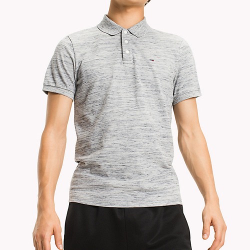 Polo Tommy Hilfiger Jeans gris logo sur col