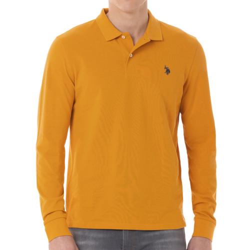 Polo manches longues Us Polo Assn jaune moutarde