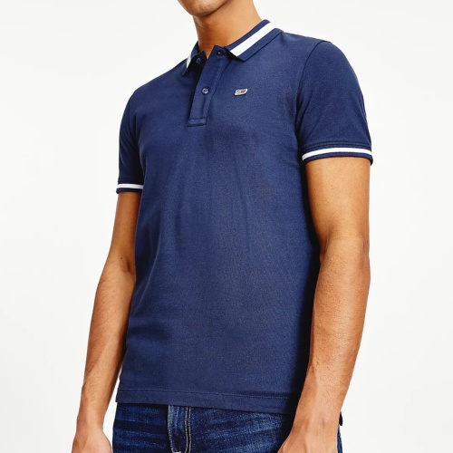 Polo Tommy Jeans homme bleu marine